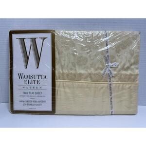 Wamsutta Elite Sateen Damask Twin Bed Flat Sheet Floral 100% COMBED PIMA COTTON